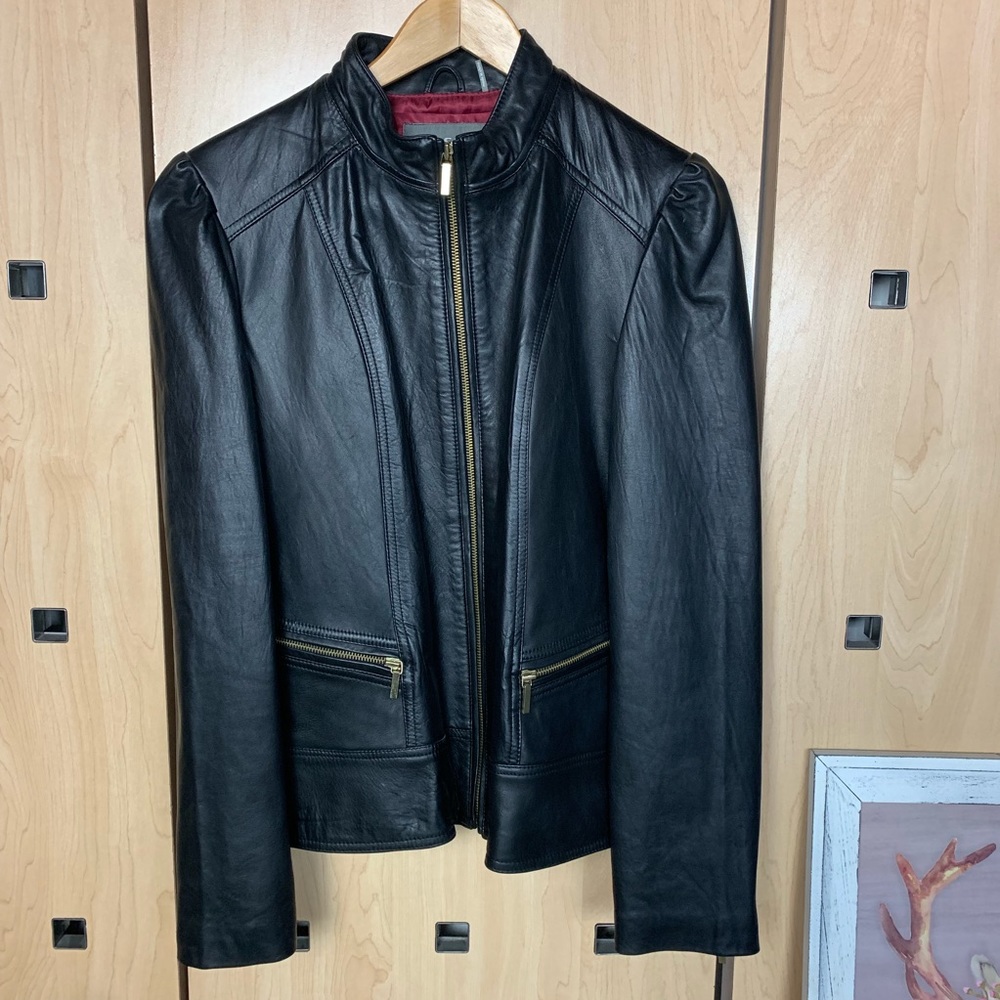 WILSONS LEATHER genuine leather zipper jacket